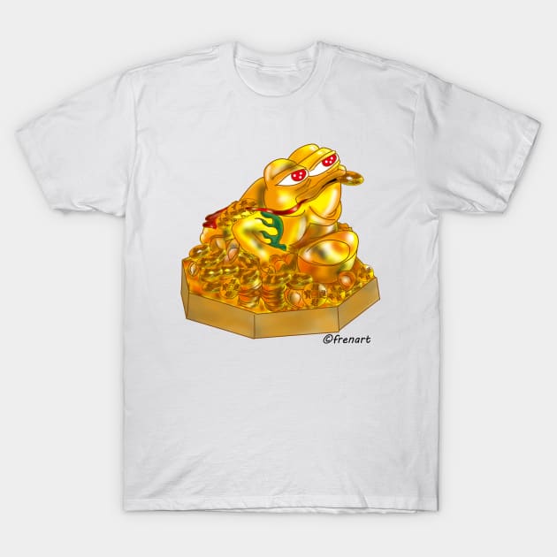 Apustaja Feng Shui Money Frog (Jin Chan) T-Shirt by FrenArt